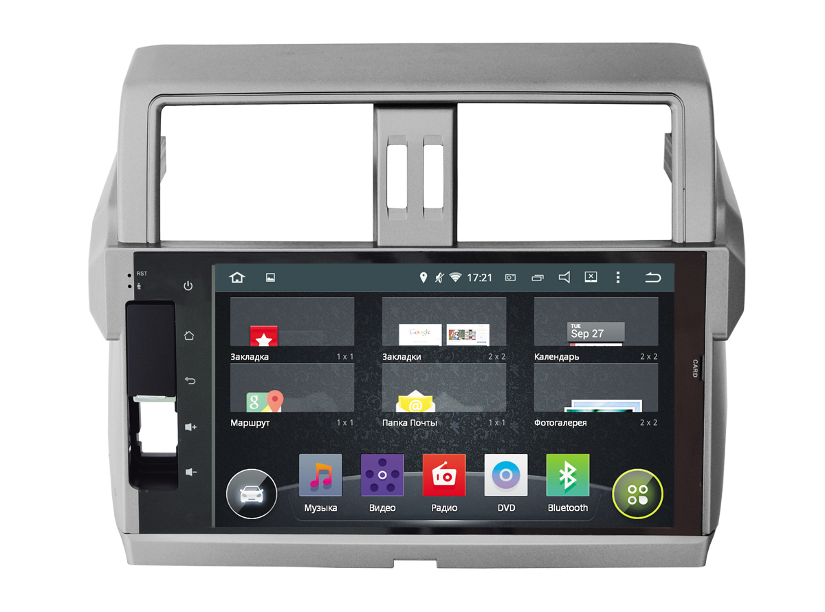 Штатная автомагнитола на андроиде 5.1 без CD/DVD-привода Toyota Land Cruiser Prado 150 (2015 - 2016) с GPS-навигацией и Bluetooth Incar AHR-2252